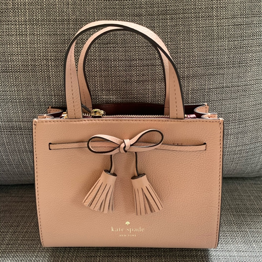 MINI SATCHEL KATE SPADE HAYES ROSY CHEEKS LEATHER - Picture 6 of 16
